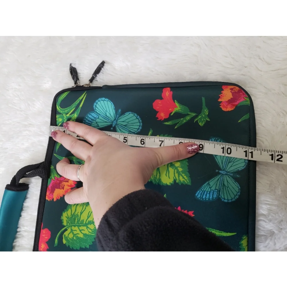 India circus by krsnaa mehta butterfly green floral laptop case